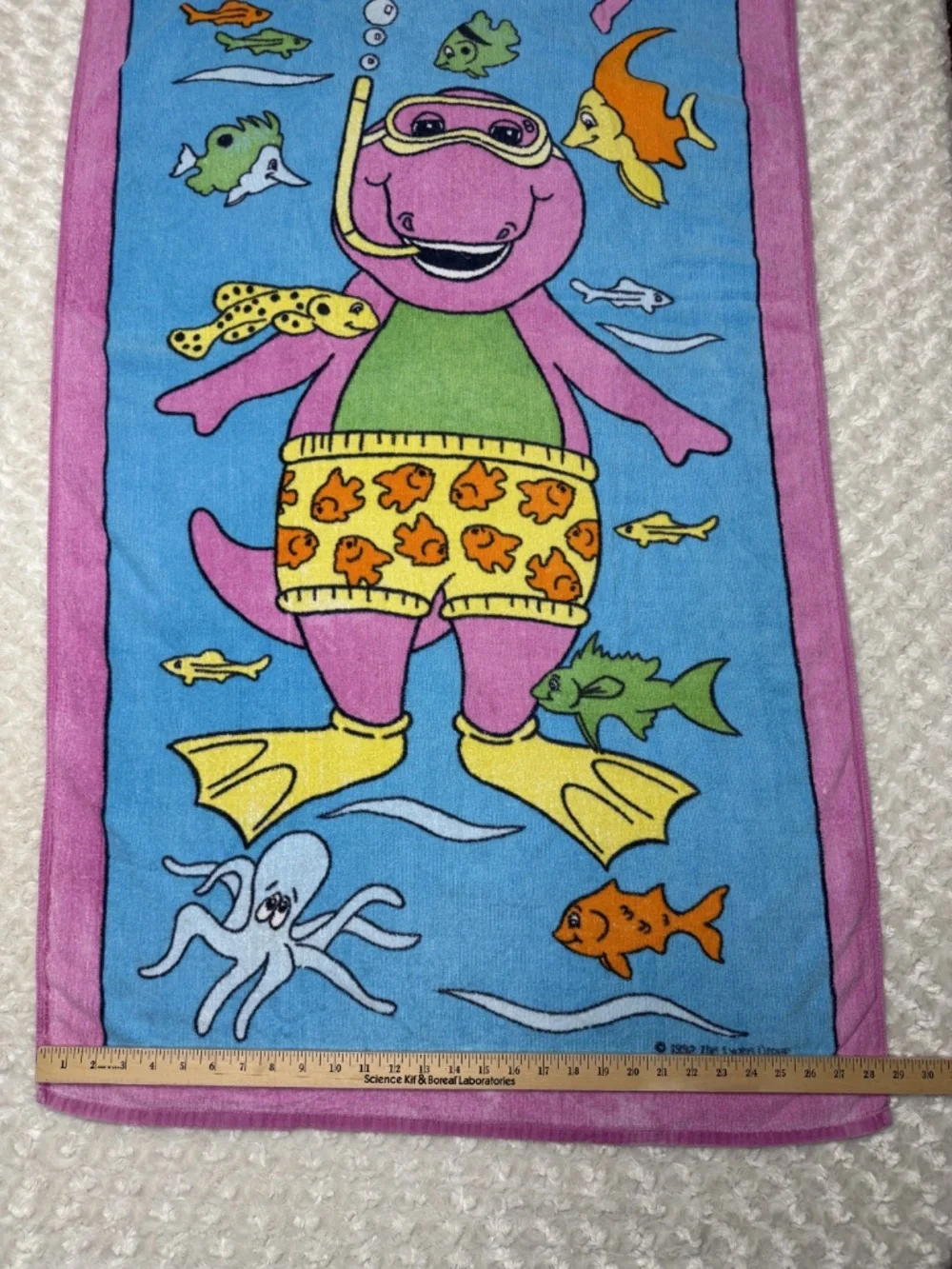 Vintage 1992 BIBB Barney Beach Towel 54